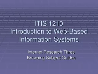 ITIS 1210 Introduction to Web-Based Information Systems