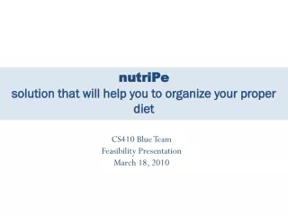 nutriPe solution that will help you to organize your proper diet