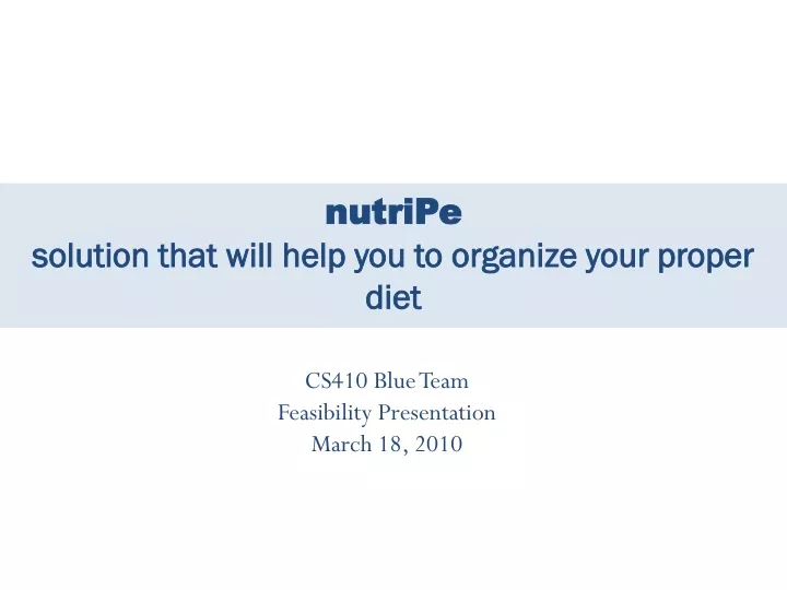 nutripe solution that will help you to organize your proper diet