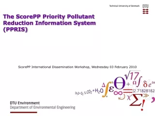 The ScorePP Priority Pollutant Reduction Information System (PPRIS)