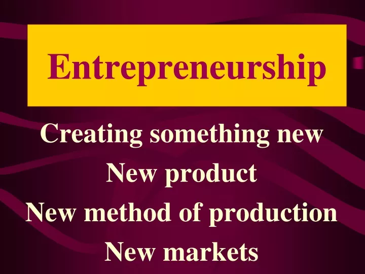 entrepreneurship