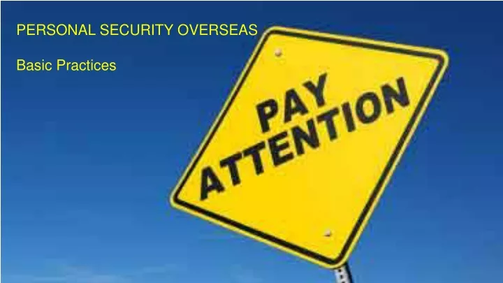 personal security overseas basic practices