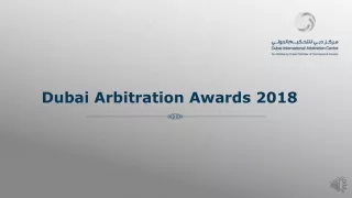 Dubai Arbitration Awards 2018