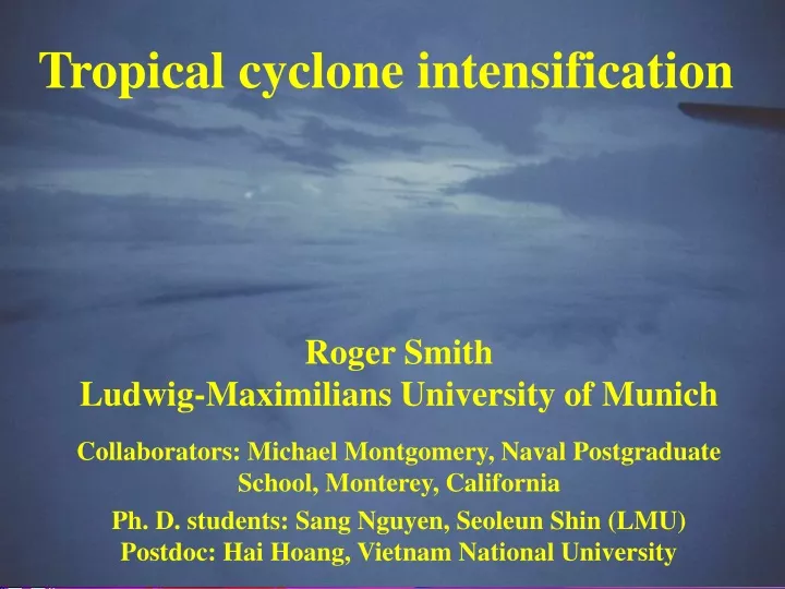 tropical cyclone intensification