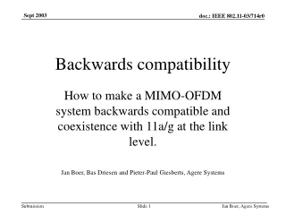 Backwards compatibility