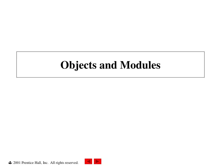 objects and modules