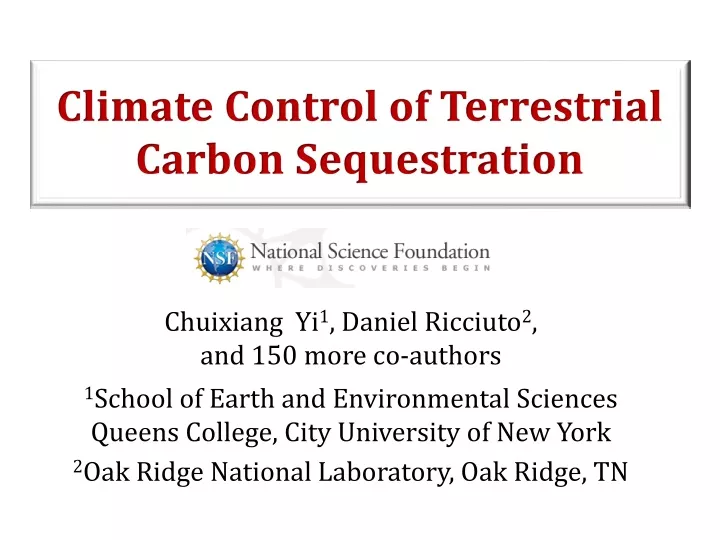 climate control of terrestrial carbon
