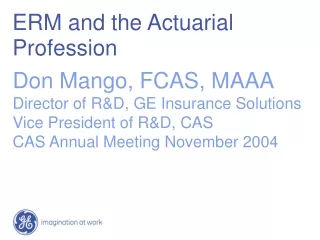 ERM and the Actuarial Profession