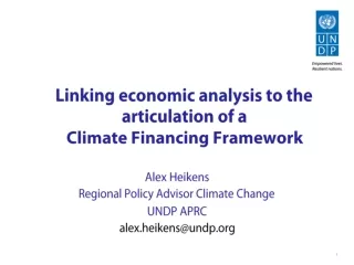 Linking economic analysis to the articulation of a  Climate Financing Framework