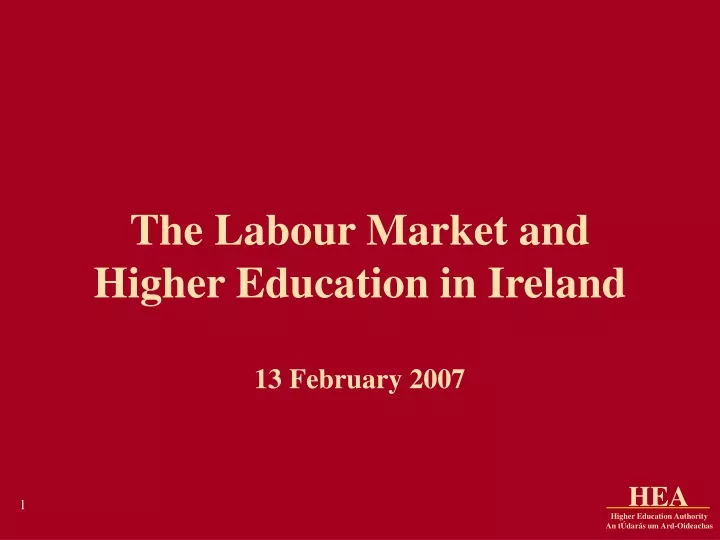 the labour market and higher education in ireland