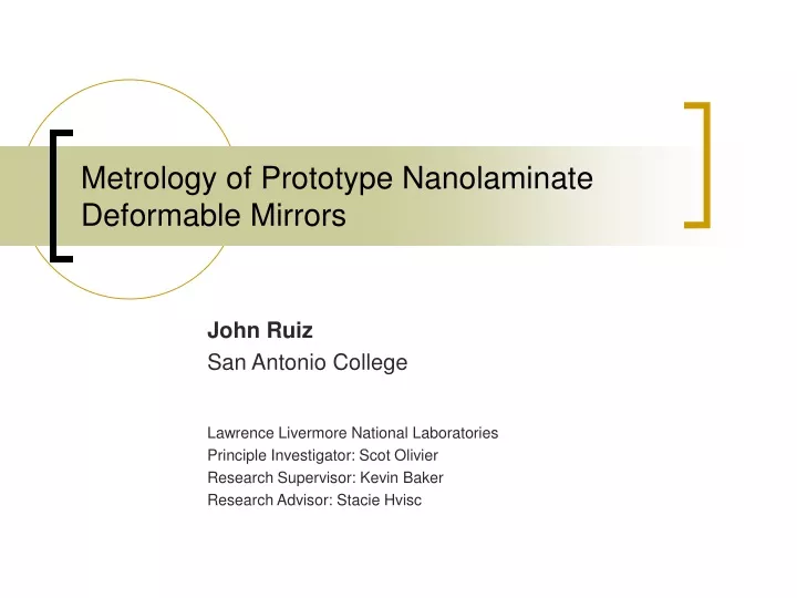 metrology of prototype nanolaminate deformable mirrors