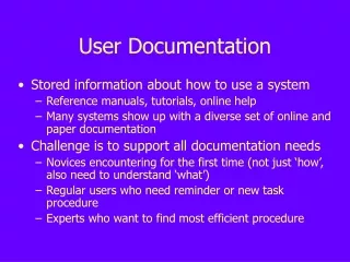 User Documentation