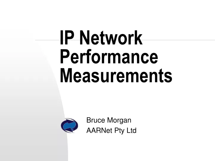 ip network performance measurements