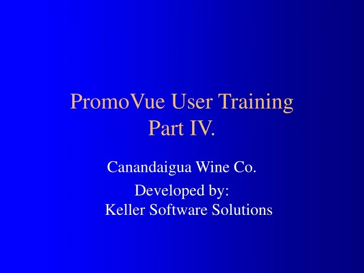promovue user training part iv