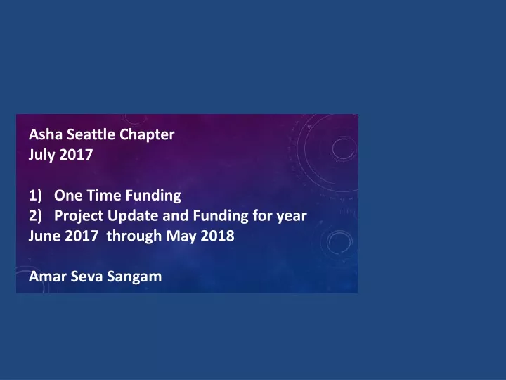 asha seattle chapter july 2017 one time funding