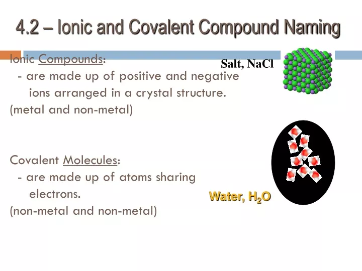 ionic compounds are made up of positive