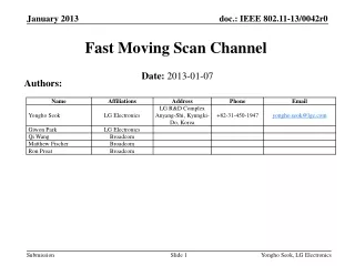 Fast Moving Scan Channel