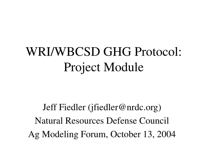 wri wbcsd ghg protocol project module