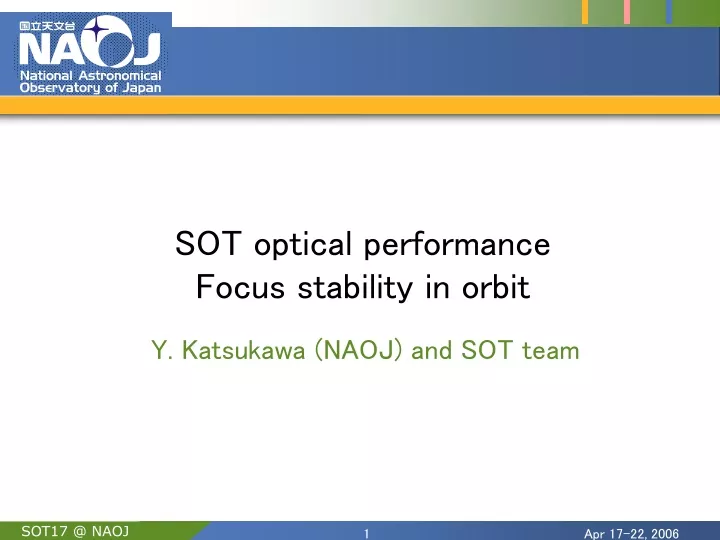 sot optical performance focus stability in orbit