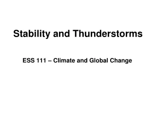 Stability and Thunderstorms