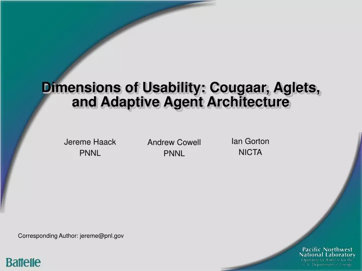 dimensions of usability cougaar aglets and adaptive agent architecture