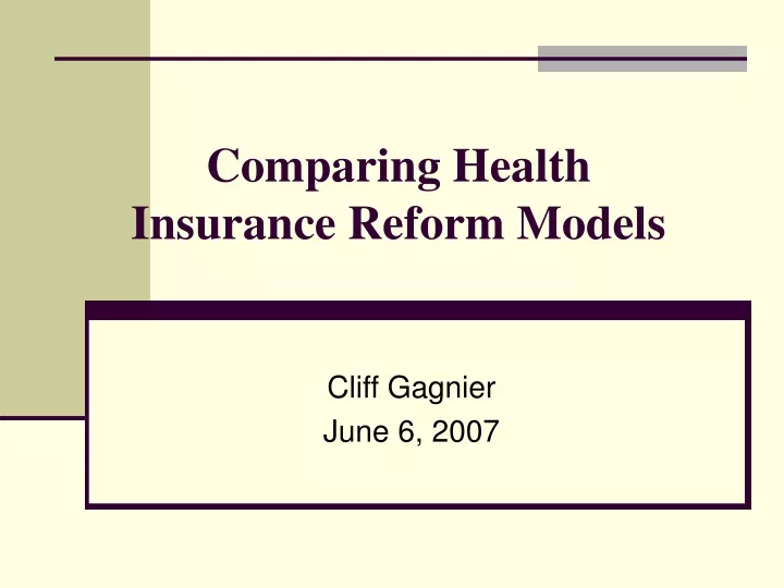 comparing health insurance reform models