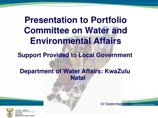 Presentation to Portfolio Committee on Water and Environmental Affairs