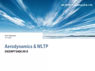 Aerodynamics  &amp; WLTP