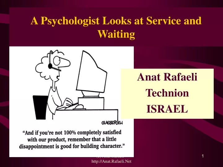 a psychologist looks at service and waiting