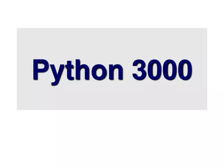 python 3000