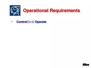 Operational Requirements