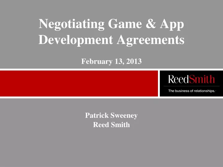 negotiating game app development agreements february 13 2013