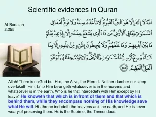 Scientific evidences in Quran