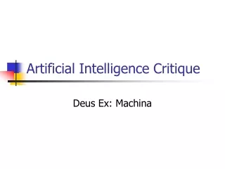Artificial Intelligence Critique