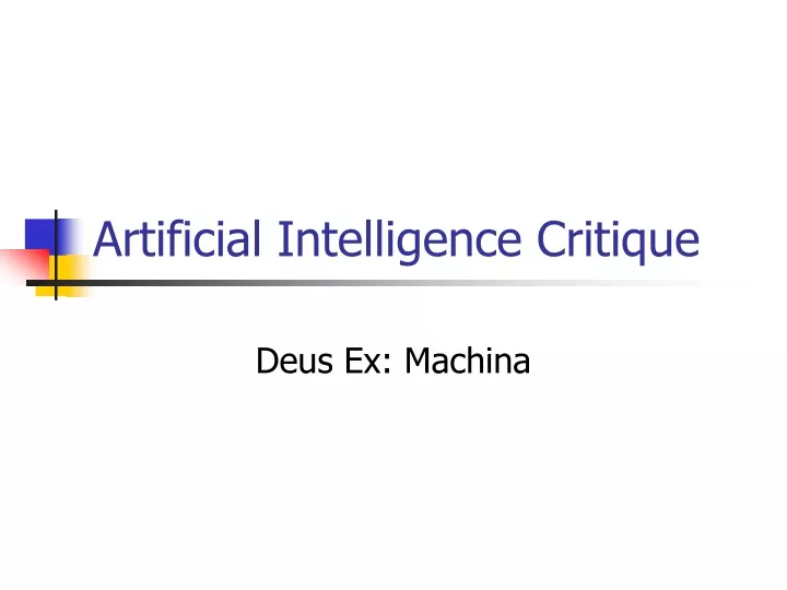 artificial intelligence critique