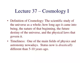 Lecture 37 – Cosmology I