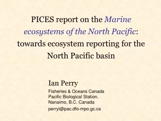 Published in Dec. 2004 as  PICES Special Report Number 1