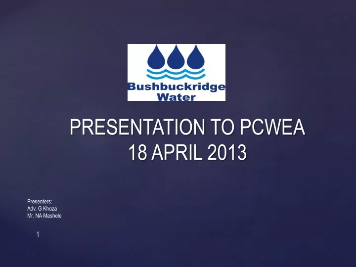 presentation to pcwea 18 april 2013