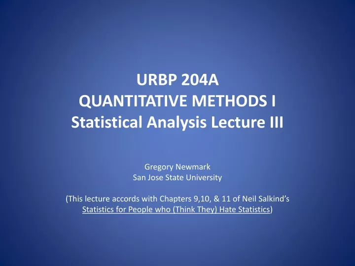 urbp 204a quantitative methods i statistical analysis lecture iii