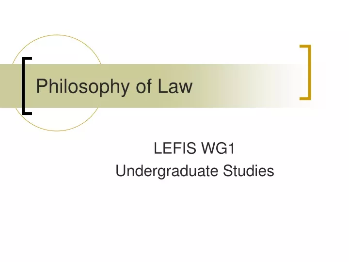 philosophy of law