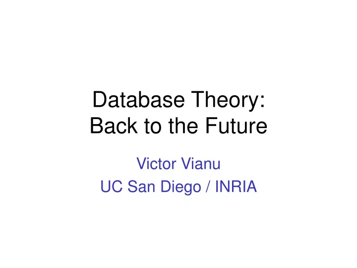 database theory back to the future