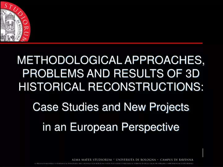 methodological approaches problems and results