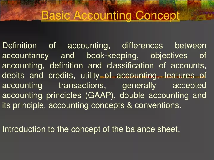 basic accounting concept
