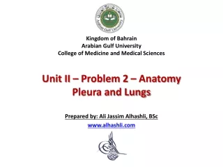 Kingdom of Bahrain Arabian Gulf University College of Medicine and Medical Sciences