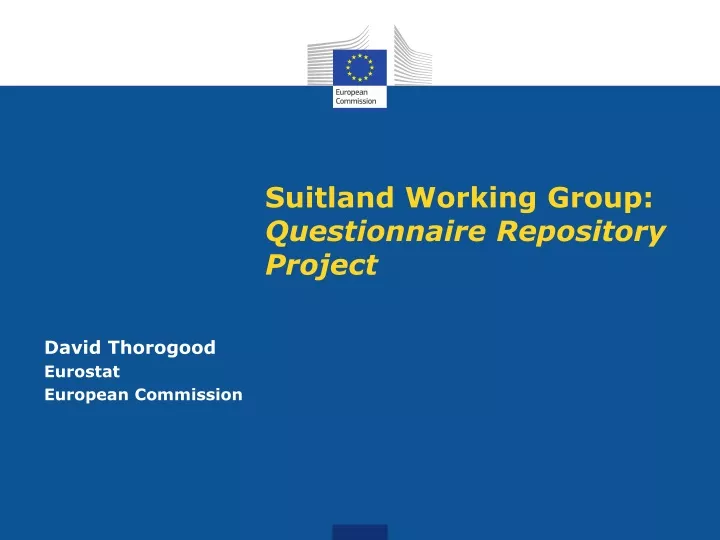 suitland working group questionnaire repository project