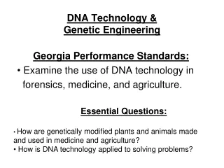 DNA Technology &amp;  Genetic Engineering