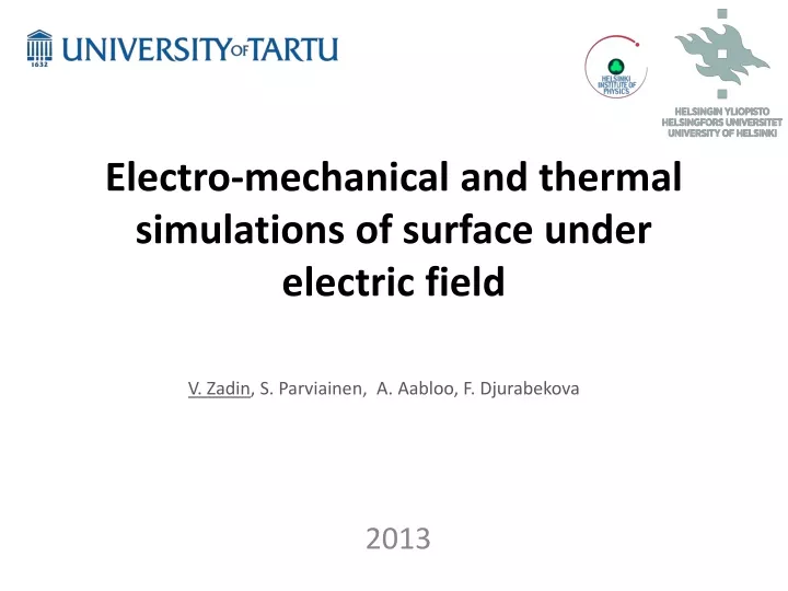 electro mechanical and thermal simulations of surface under electric field