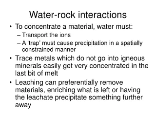 Water-rock interactions