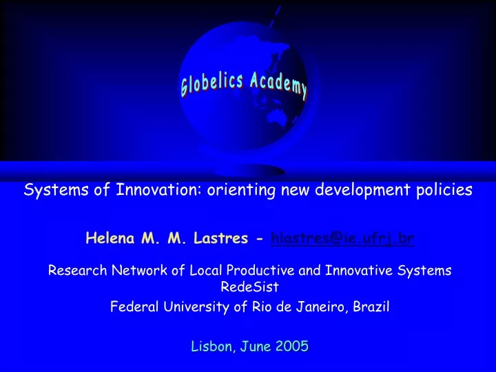systems of innovation orienting new development policies