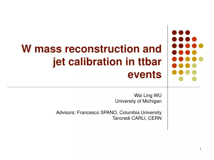 w mass reconstruction and jet calibration in ttbar events